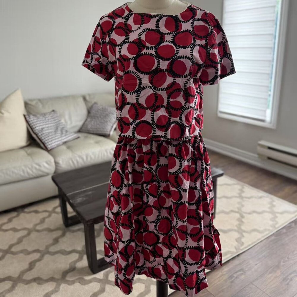 Kate Spade Blaire Stamped Polka Dot Skirt and top SET Size 8